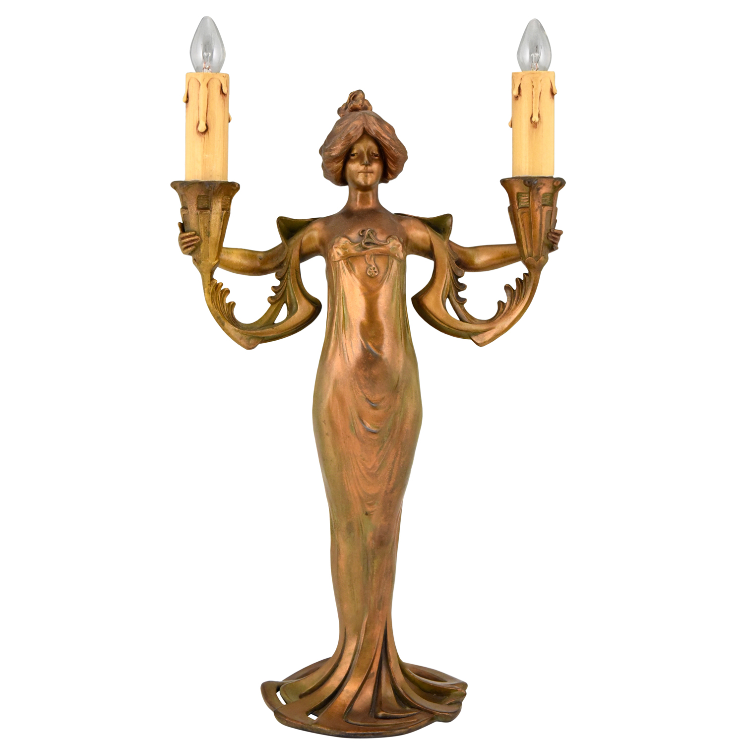 Art Nouveau lamp met vrouw Art Nouveau lamp met vrouw
