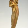 Art Nouveau figural lamp lady with candles