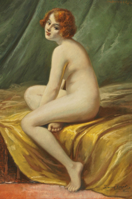 Pastel Art Nouveau femme nue