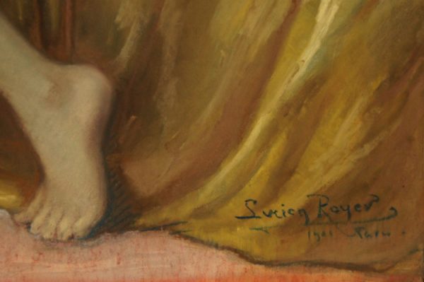 Pastel Art Nouveau femme nue
