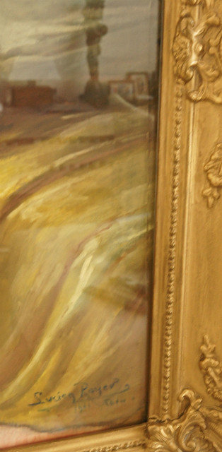 Art Nouveau pastel, nude in interior