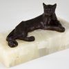 Art Deco bronzen sculptuur panter