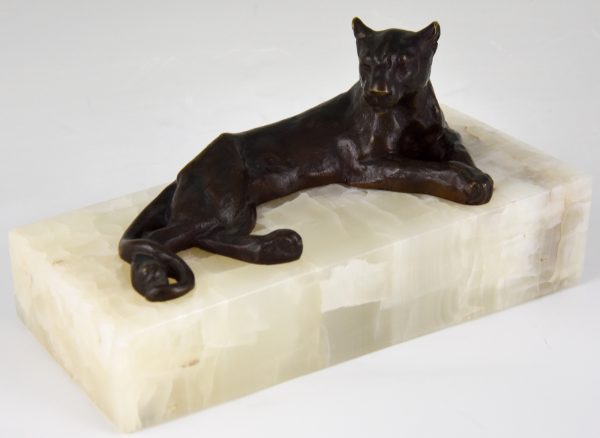 Art Deco bronze panther sculpture