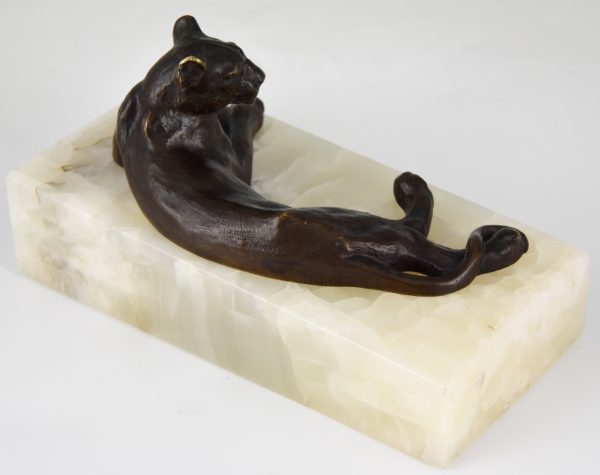 Art Deco bronzen sculptuur panter