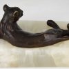 Art Deco bronzen sculptuur panter