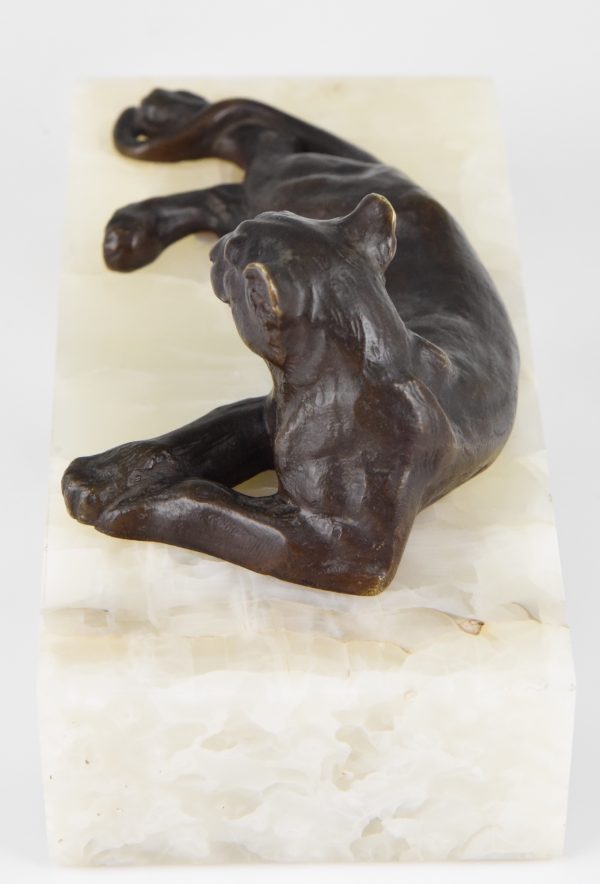 Art Deco bronzen sculptuur panter