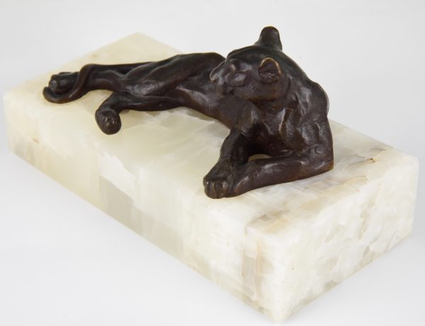 Art Deco Bronze Skulptur Panther