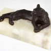 Art Deco Bronze Skulptur Panther