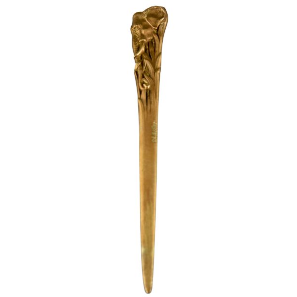 Jugendstil bronzen briefopener met olifant