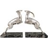 Serre livres Art Deco bronze argenté gazelles