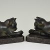 Art Deco cat bookends