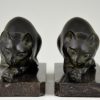 Art Deco cat bookends