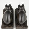 Art Deco cat bookends