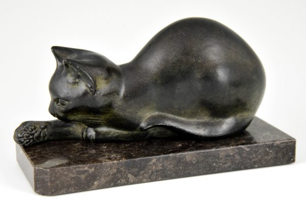 Art Deco Buchstütze Katze