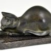 Art Deco cat bookends