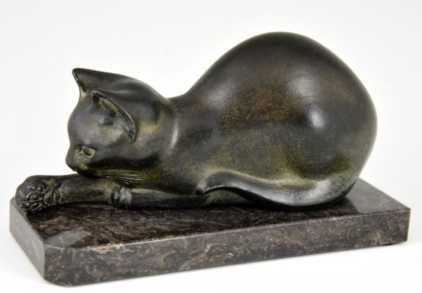 Art Deco Buchstütze Katze