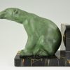 Art Deco polar bear bookends