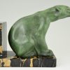 Art Deco polar bear bookends