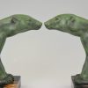 Art Deco polar bear bookends