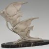 Art Deco sculpture of two angelfish