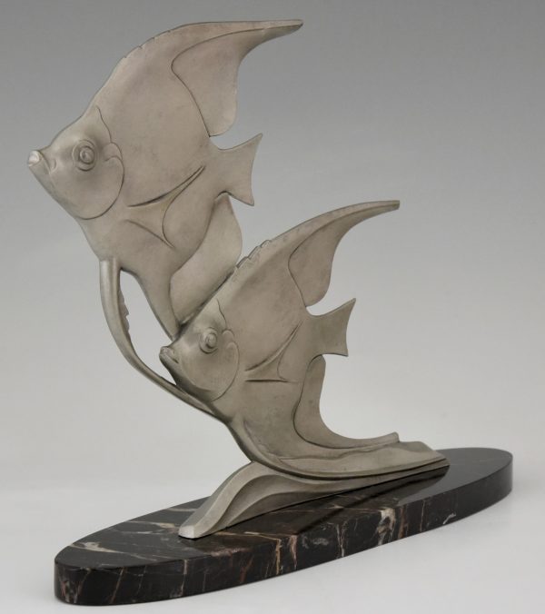 Art Deco sculpture deux poissons