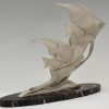 Art Deco sculpture of two angelfish