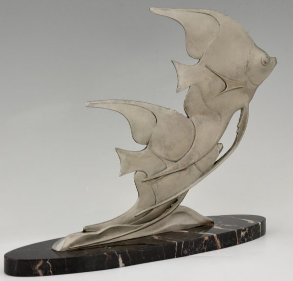 Art Deco sculpture of two angelfish