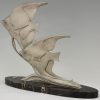 Art Deco sculpture of two angelfish