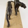 Art Deco sculpture of two panthers