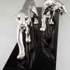 Art Deco Skulptur versilbert, zwei Panther.