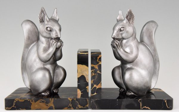 Art Deco squirrel bookends.