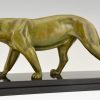 Art Deco bronze sculpture of a panther