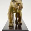 Art Deco bronze sculpture of a panther