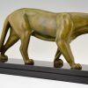 Art Deco bronze sculpture of a panther