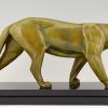 Art Deco bronze sculpture of a panther