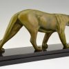 Art Deco bronze sculpture of a panther