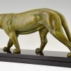 Art Deco bronze sculpture of a panther