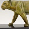 Art Deco bronze sculpture of a panther