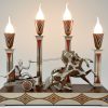 Art Deco lamp met wagenmenner en paarden