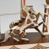 Art Deco lamp met wagenmenner en paarden