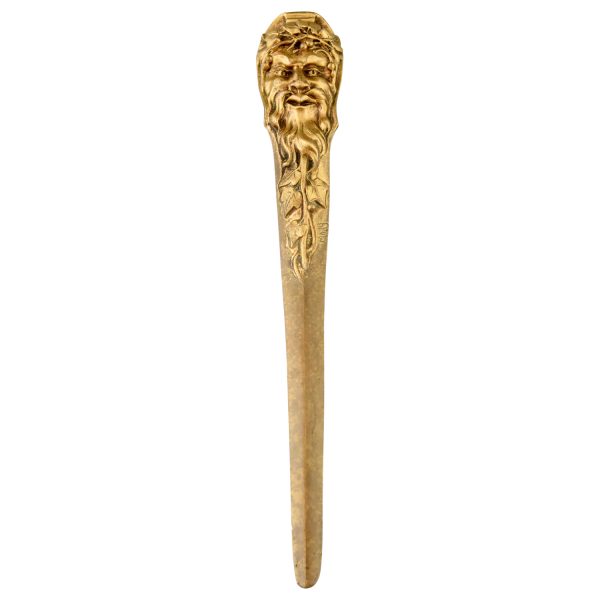 Jugendstil bronzen briefopener met sater