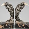 Art Deco bronze heron bookends