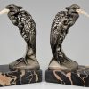 Art Deco bronze heron bookends