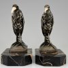 Art Deco bronze heron bookends