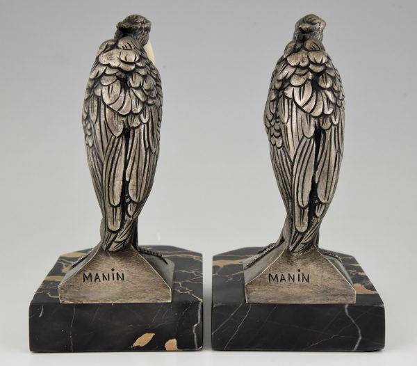 Art Deco bronze heron bookends