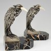 Art Deco bronze heron bookends