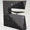 Abstract marble and bronze sculpture