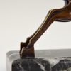 Art Deco bronze leaping gazelle bookends