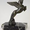 Art Deco serre livres bronze cheval Pégase