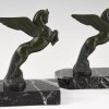 Art Deco bronze Pagasus horse bookends